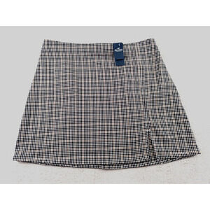 Classic Black and White Checkered Skirt